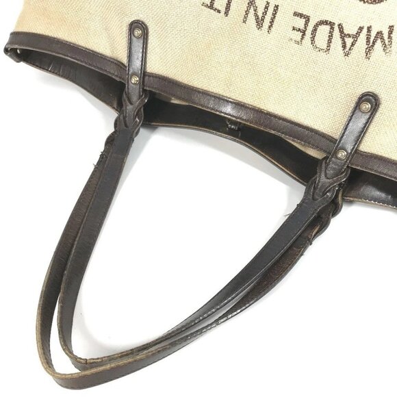 GUCCI 247207 With porch logo Tote Bag Shoulder Bag Leather/Canvas Beige/Brown - Picture 9 of 13